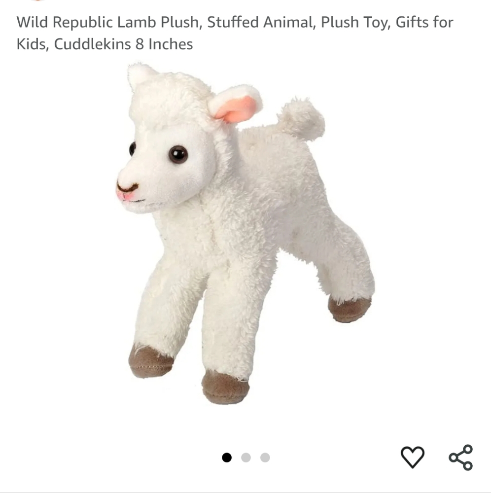 Wild Republic Cuddlekins White Lamb Plush Toy